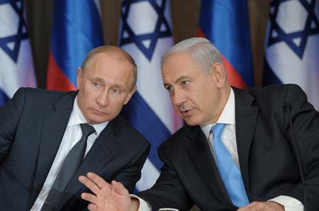 Ông Putin trong cuộc hội đàm với Thủ tướng Israel Netanyahu.
